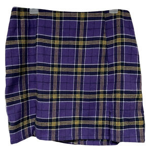 Daisy Street Purple Plaid Mini Skirt Women's sz Large Y2K